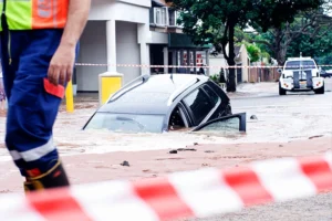 Utility worker in natural disasters