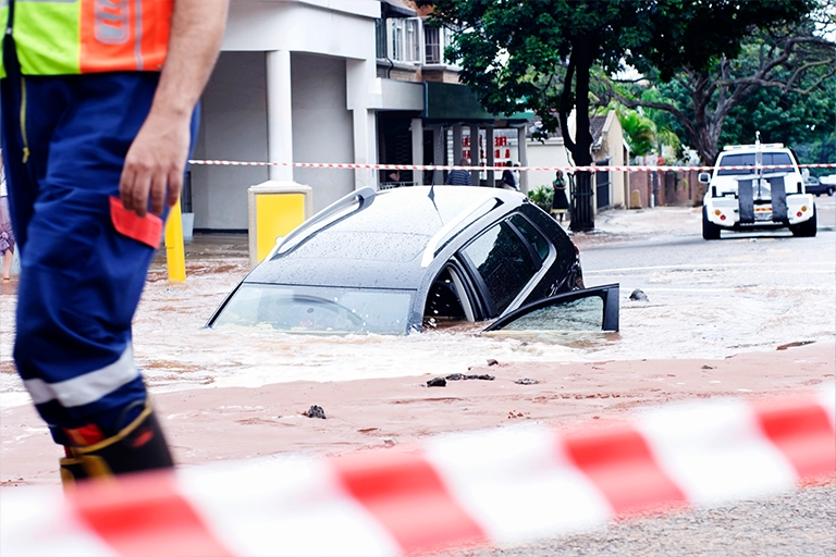 Utility worker in natural disasters